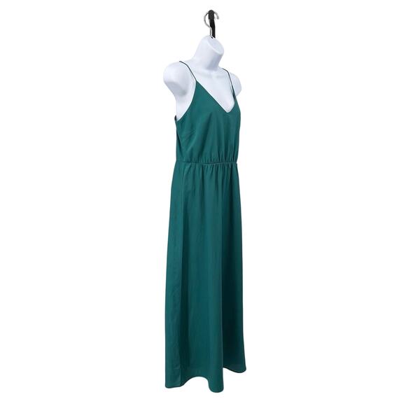 Ann Taylor Loft Evening Dress Womens Petite 2 Green Sleeveless Maxi Back Slit - Picture 5 of 10